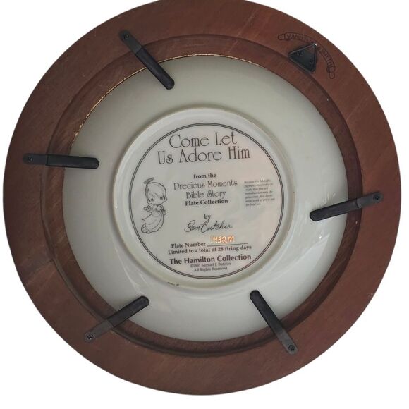 "Come Let Us Adore Him" 1991 Hamilton Collection 8" Plate In Plate Frame - Picture 2 of 3
